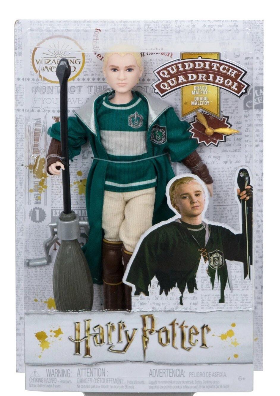 Harry Potter Doll Quidditch Quadribol Draco Malfoy Figure Broomstick 12" Mattel